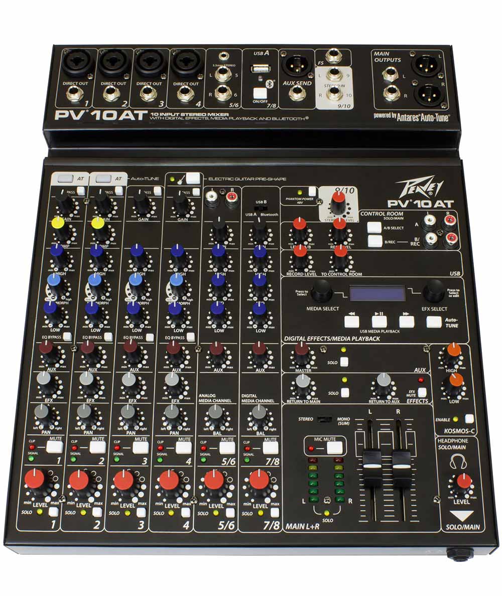PV® 10AT Compact 10 Channel Mixer with Bluetooth and Antares® Auto-Tune